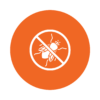 Fly And Insect Control Orange Bubbles Vector